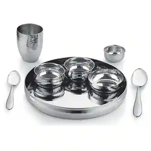 8 PC Belly Thali Set Silver Pvd 8 PC Belly Thali Set Silver Pvd