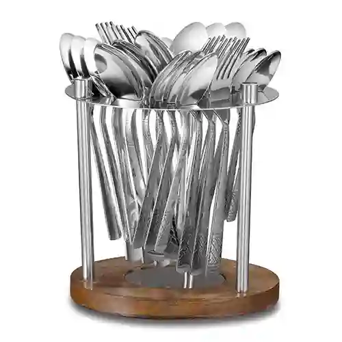 24 Cutlery Set with 1 Round Cutlery Stand 24 Cutlery Set with 1 Round Cutlery Stand